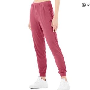ALO High Waisted Whisper Pants/ Joggers in Raspberry